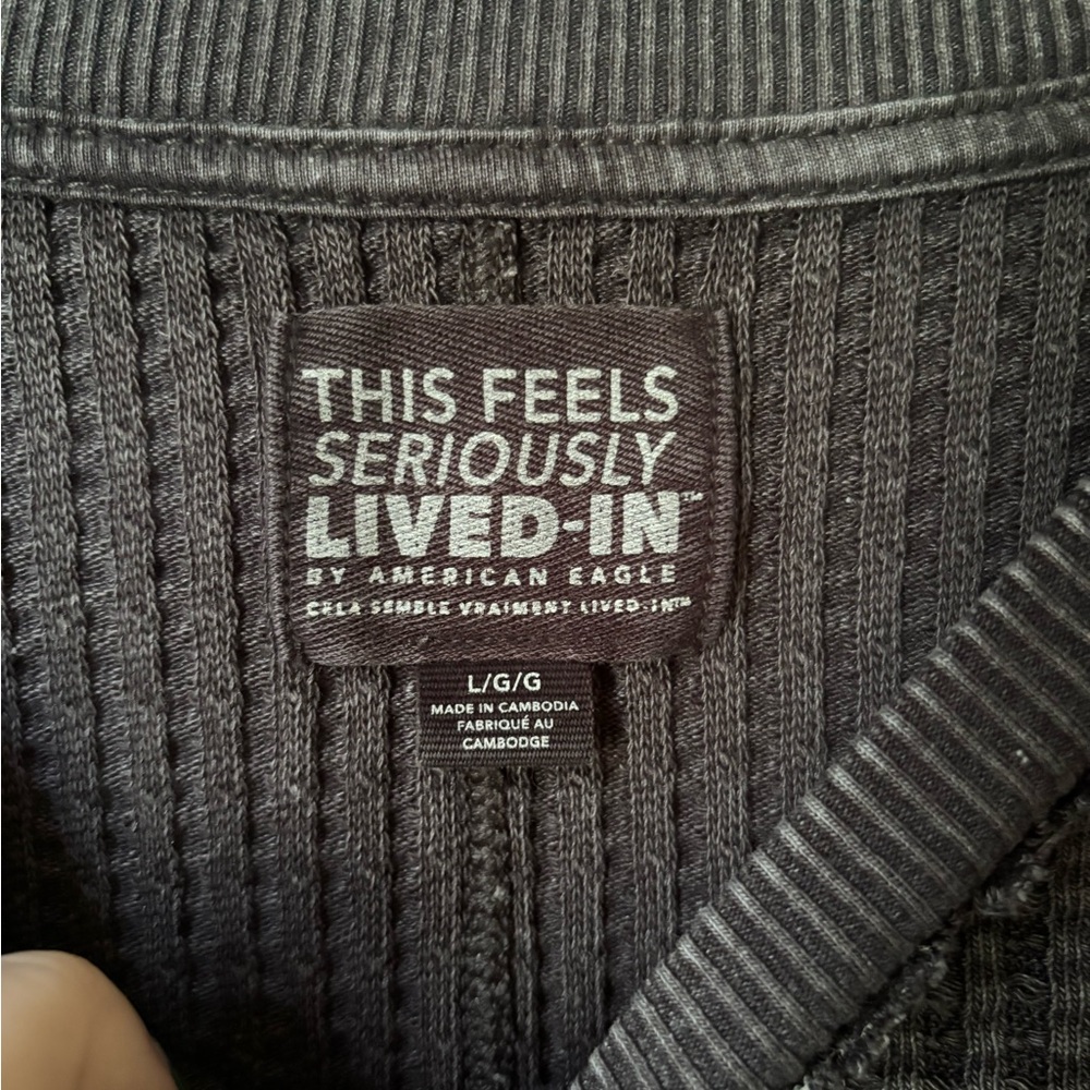 American Eagle Outfitters Gray Ribbed Sweater - Picture 3 of 4